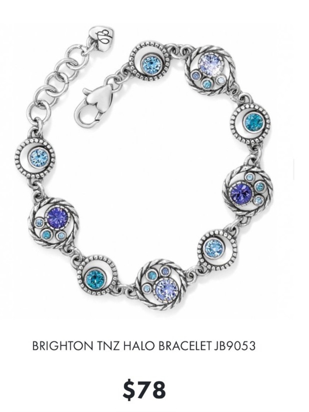 🌝 RARE BRIGHTON VTG+ HALO Bracelet SWAROVSKI CRYSTAL RARE/RETIRED!